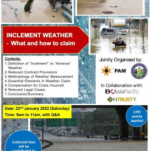 INCLEMENT WEATHER - What and how to claim by Sr Ong Hock Tek (“HT”) 22nd January 2022 (Saturday)